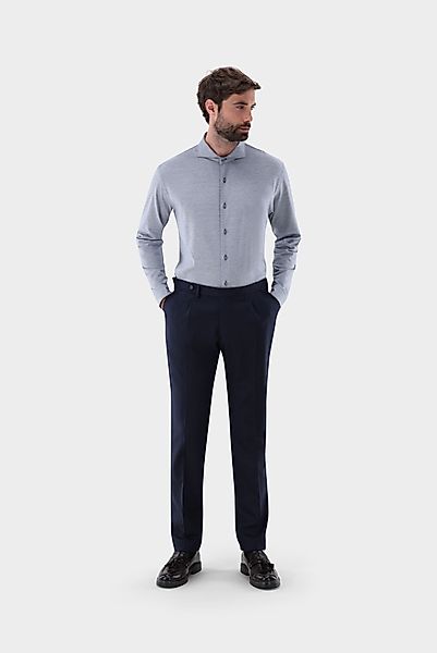 Jersey Hemd mit Fischgrat-Muster günstig online kaufen