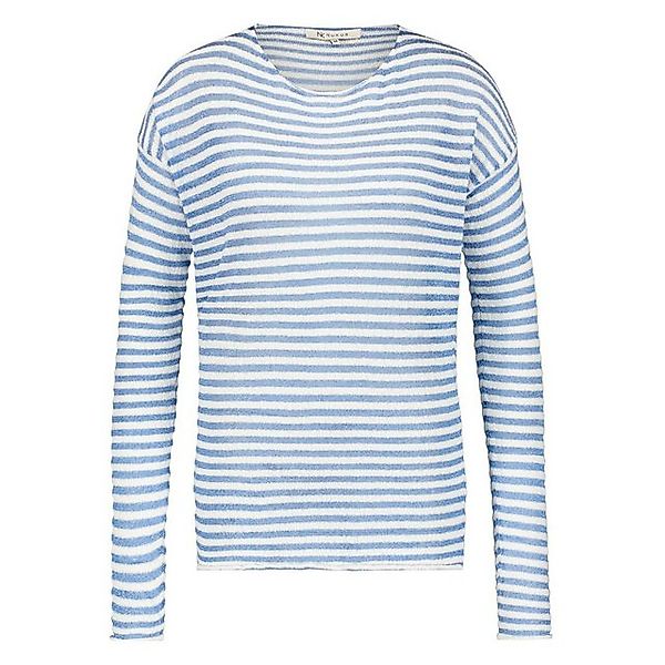 Nukus Streifenpullover Tiglio Strickpullover mit blauen Streifen und Glitze günstig online kaufen