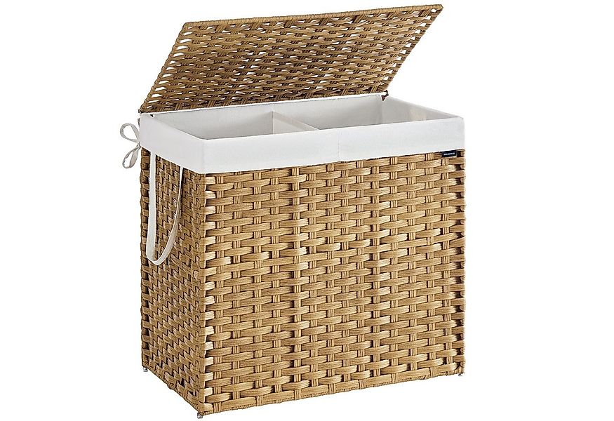 SONGMICS Wäschekorb, mit Griffen, faltbar, Wäschesack herausnehmbar, 90 L günstig online kaufen