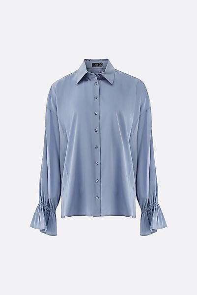 Hemdbluse aus Seide mit ausgestellten Manschetten günstig online kaufen