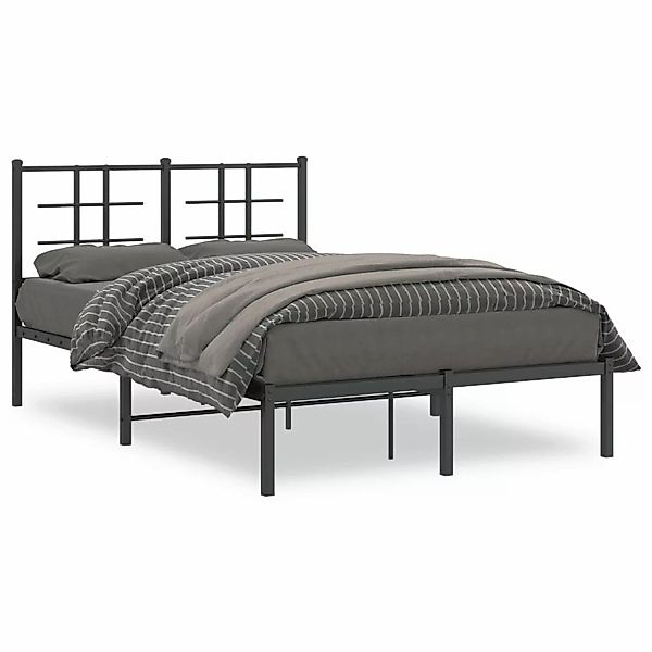 vidaXL Bettgestell mit Kopfteil Metall Schwarz 120x190 cm Modell 91953875 günstig online kaufen