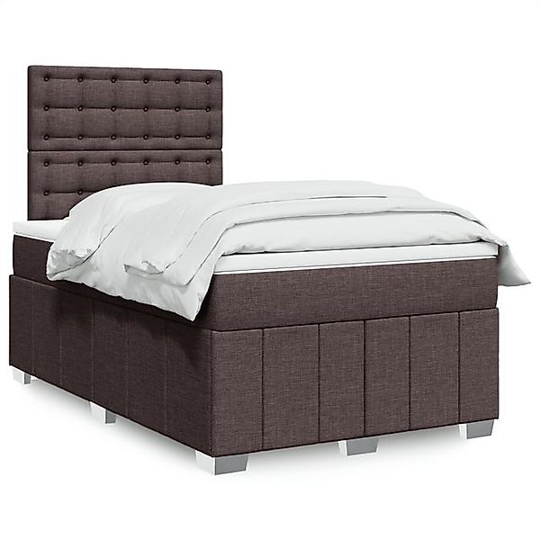 vidaXL Boxspringbett, Boxspringbett mit Matratze Dunkelbraun 120x190 cm Sto günstig online kaufen