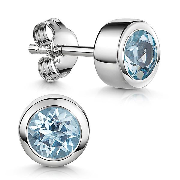 Materia Paar Ohrstecker Edelstein Blautopas hellblau günstig online kaufen