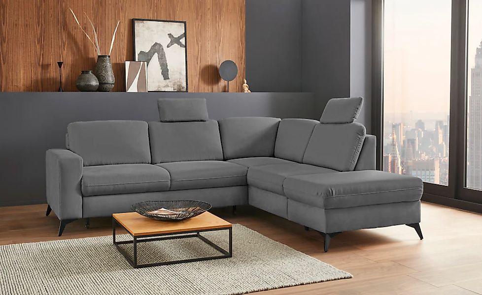 PLACES OF STYLE Ecksofa "Lolland L-Form" Wahlweise mit Bettfunktion und Sta günstig online kaufen
