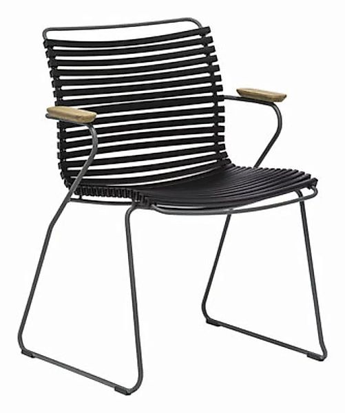 Sessel Click plastikmaterial schwarz / Kunststoff & Armlehnen Bambus - Houe günstig online kaufen