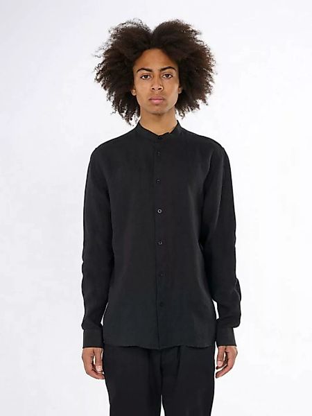 KnowledgeCotton Apparel Langarmhemd Custom fit linen stand collar shirt günstig online kaufen