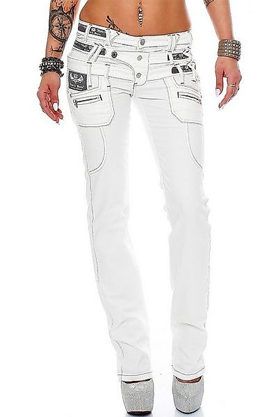 Cipo & Baxx 5-Pocket-Jeans Low Waist Hose BA-CBW0245 im Biker Style mit Auf günstig online kaufen