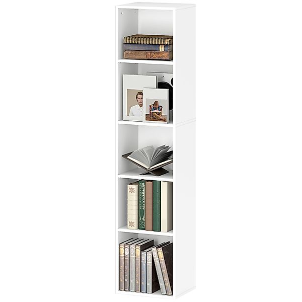 HOMCOM Bücherregal, Standregal mit 5 Ebenen, Aufbewahrungsregal mit Verstel günstig online kaufen