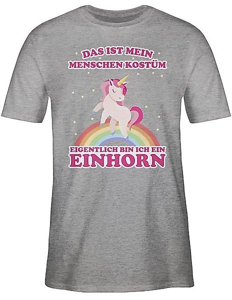 Shirtracer T-Shirt Das ist mein Menschenkostüm Einhorn I Unicorn Karneval & günstig online kaufen