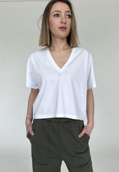 Zuckerwatte V-Shirt modisch geschnitten aus 100% günstig online kaufen