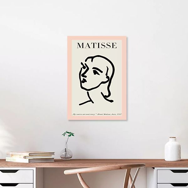 Poster / Leinwandbild - Matisse – Frauengesicht Rosa-beige günstig online kaufen