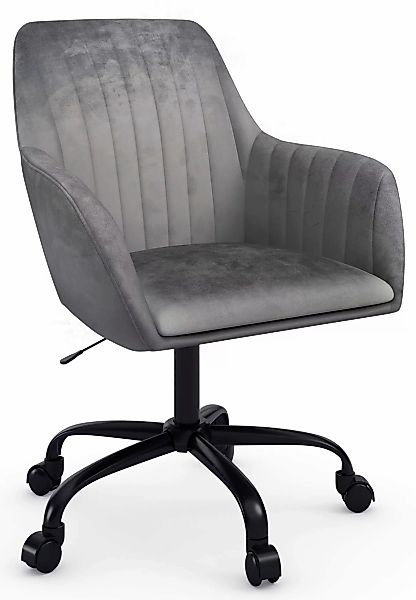 INOSIGN Bürostuhl "Perry2", Veloursstoff, eleganter Samtstuhl, schwarzes Dr günstig online kaufen