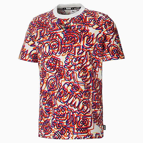 PUMA x MR DOODLE Printed Herren T-Shirt | Mit Abstract Muster | Weiß | Größ günstig online kaufen