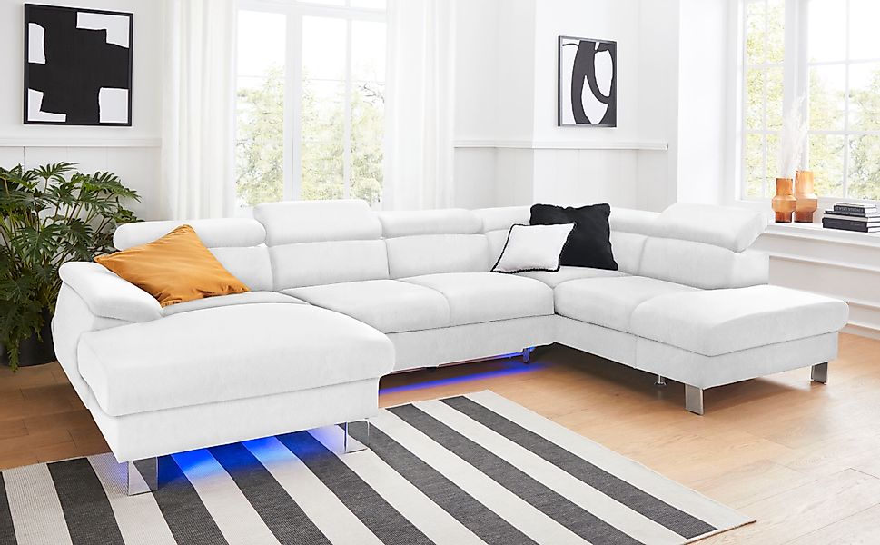 COTTA Wohnlandschaft »Komaris U-Form, B: 320 cm« mit Kopfteilverstellung, o günstig online kaufen