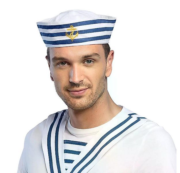 Boland Kostüm Mütze Navy Sailor Matrosenmütze mit Anker für Seemann Marine- günstig online kaufen