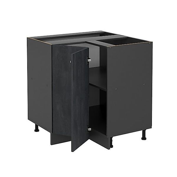 Vicco Eckunterschrank R-Line Schwarz Beton/Anthrazit 76 cm AP Eiche günstig online kaufen