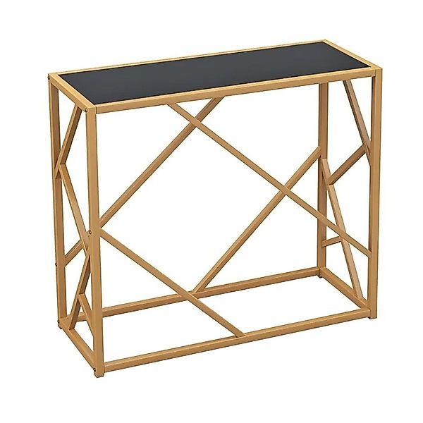 Costway Konsolentisch Flurtisch mit Gehärtetem Glas 80 x 30 x 75 cm günstig online kaufen