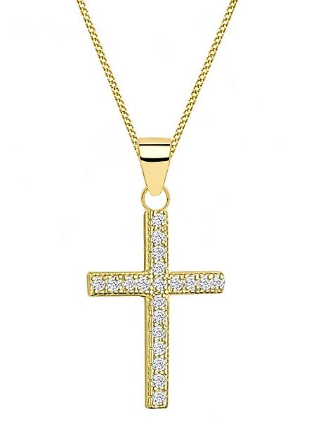 Goldene Hufeisen Kette mit Anhänger Halskette Gold Kreuz 925 24K vergoldet günstig online kaufen