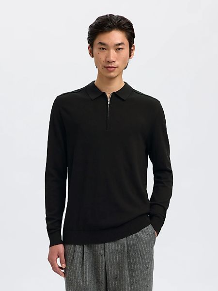 SELECTED Polokragenpullover "SLHBERG LS HALF ZIP POLO NOOS" günstig online kaufen