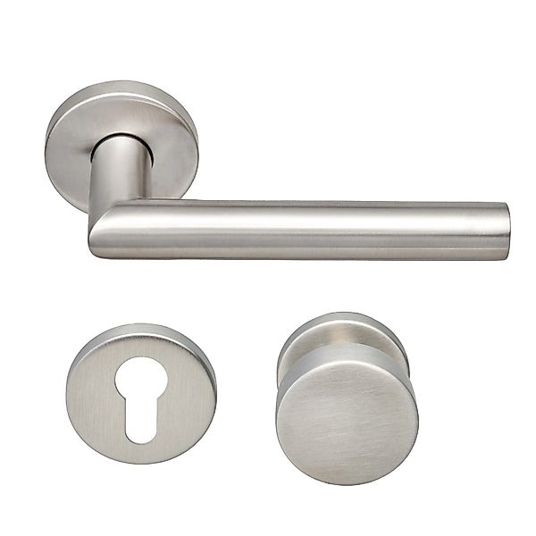 MeinTürgriff Wechselgarnitur Toulouse Türdrücker Knopf/Griff Edelstahl Matt günstig online kaufen