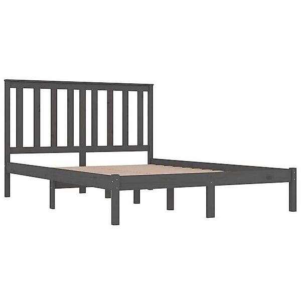 vidaXL Bettgestell Massivholzbett Grau Kiefer 200x200 cm Bett Bettgestell D günstig online kaufen