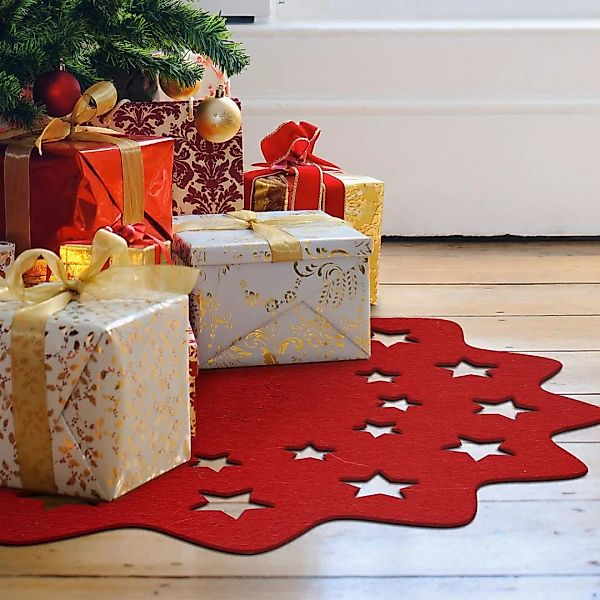Wall-Art Tischdecke »Rote Weihnachtsbaumdecke Sterne«, (1 St.), Festliche D günstig online kaufen