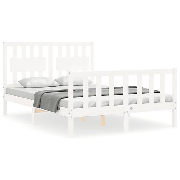 vidaXL Massivholzbett ohne Matratze Weiß 120x200 cm Kiefernholz 3192422 günstig online kaufen