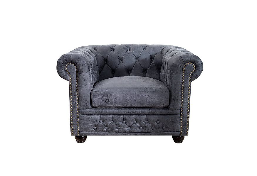 riess-ambiente Chesterfield-Sessel CHESTERFIELD 105cm antik grau (Einzelart günstig online kaufen
