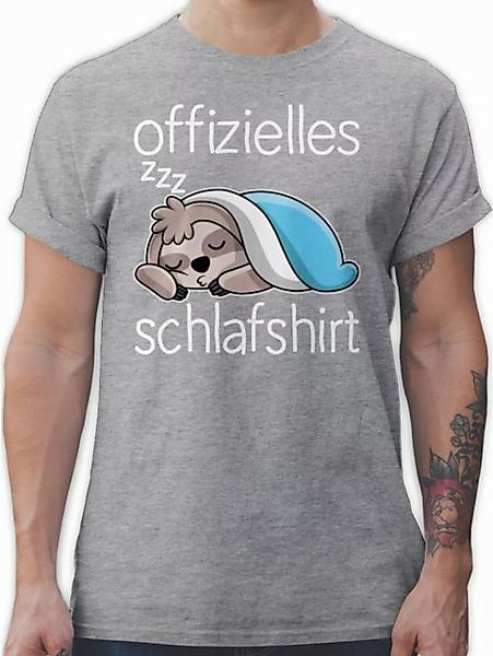 Shirtracer T-Shirt Offizielles Schlafshirt mit Faultier - weiß Sprüche Stat günstig online kaufen