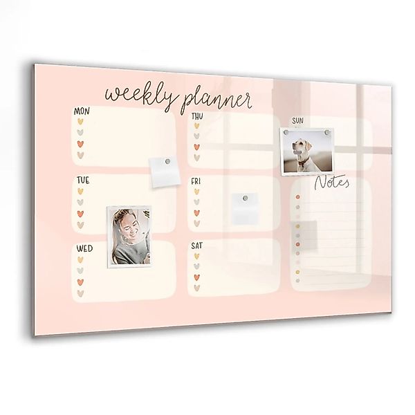 Tulup Glas Magnettafel Ein Schöner Wochenplaner 90x60 cm Magnettafel Zum Be günstig online kaufen