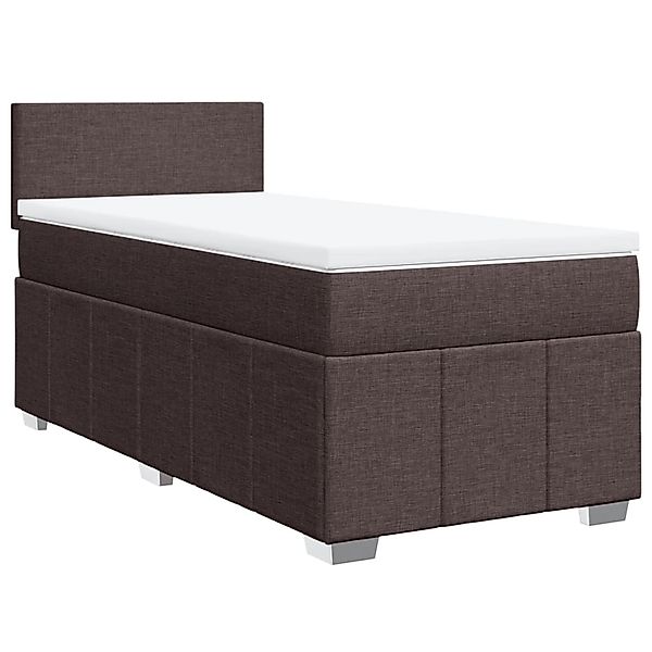 vidaXL Boxspringbett mit Matratze Dunkelbraun 100x200 cm Stoff 3286975 günstig online kaufen