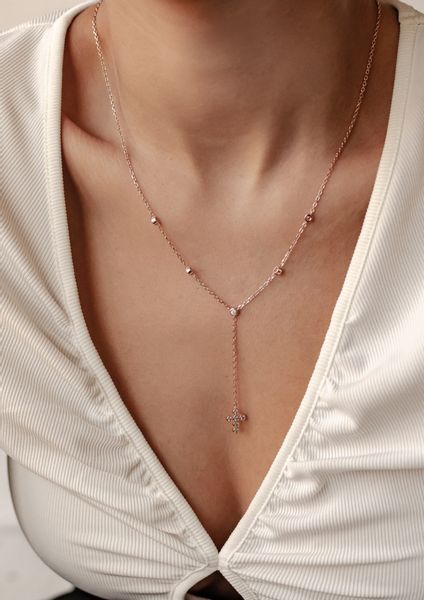 Hey Happiness Kreuzkette Lariat mit Anhänger, günstig online kaufen