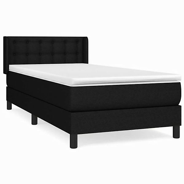 furnicato Bett Boxspringbett mit Matratze Schwarz 90x190 cm Stoff (1-tlg) günstig online kaufen