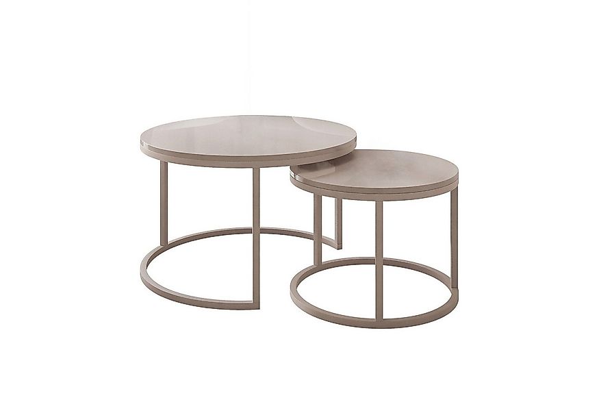 Lookway Couchtisch CIRI 2in1 KASCHMIR (2er-Set), Durchmesser: ⌀70 cm und ⌀5 günstig online kaufen
