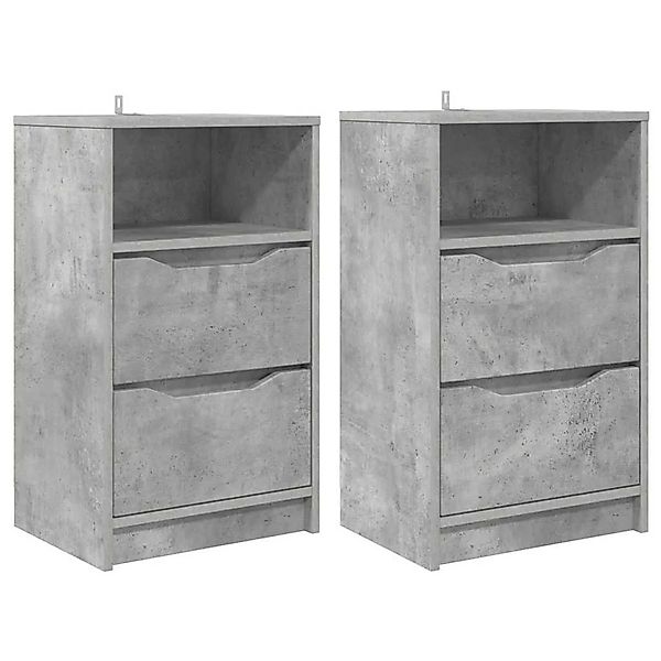 vidaXL Nachttische 2 Stk Beton Grau 40 x 30 x 467 cm Holzwerkstoff 888914 günstig online kaufen