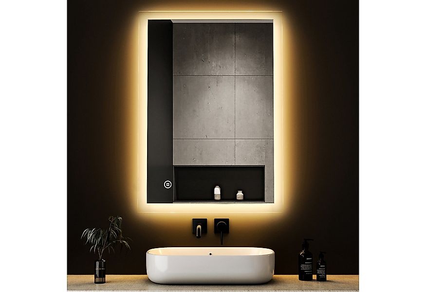 WDWRITTI Badspiegel Badezimmerspiegel mit Beleuchtung Wandspiegel Led Touch günstig online kaufen