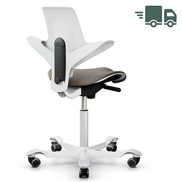 HAG CAPISCO PULS 8020 | White Edition mit Polster in Beige | Gestell weiß günstig online kaufen
