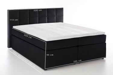 Möbelfreude Boxspringbett Boxspringbett Bea Schwarz H2/H3 günstig online kaufen