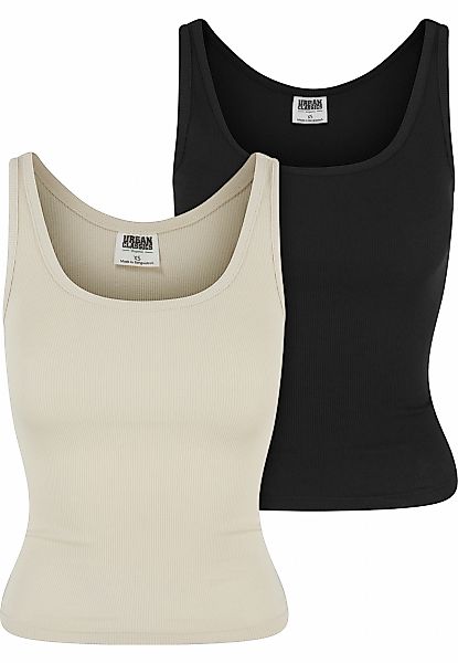URBAN CLASSICS Tanktop "Urban Classics Ladies Organic Basic Rib Top 2-Pack" günstig online kaufen