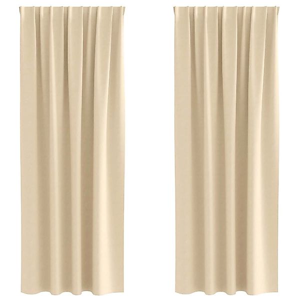 vidaXL Verdunkelungs-Vorhänge mit Ringen Creme Polyester 4107487 günstig online kaufen