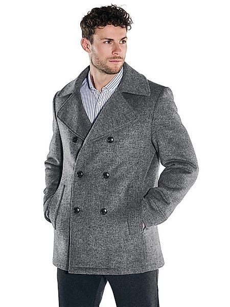 emilio adani Langjacke Herren Caban-Mantel mit Reverskragen, Dunkelgrau günstig online kaufen