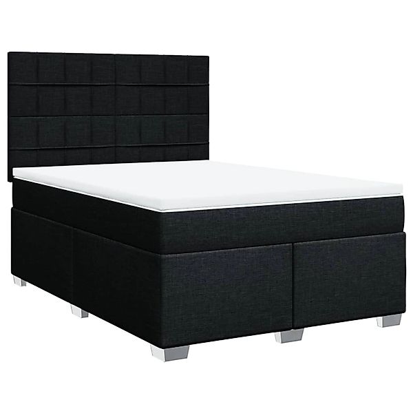 vidaXL Boxspringbett mit Matratze Schwarz 140x190 cm Stoff 3290485 günstig online kaufen