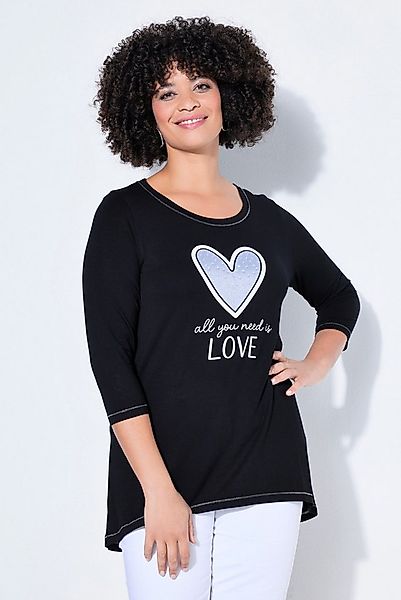 Angel of Style T-Shirt T-Shirt A-Linie Glitzersteinchen auf dem Herz günstig online kaufen