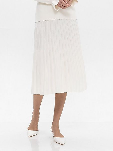 Passioni Faltenrock Midi Plisseerock Strickrock günstig online kaufen