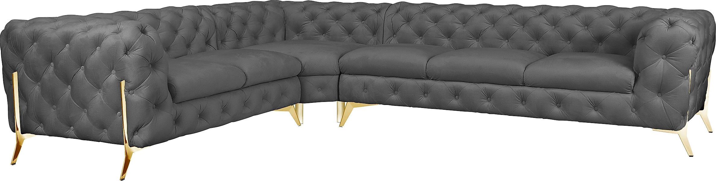 Leonique Chesterfield-Sofa Amaury L-Form, großes Ecksofa, günstig online kaufen