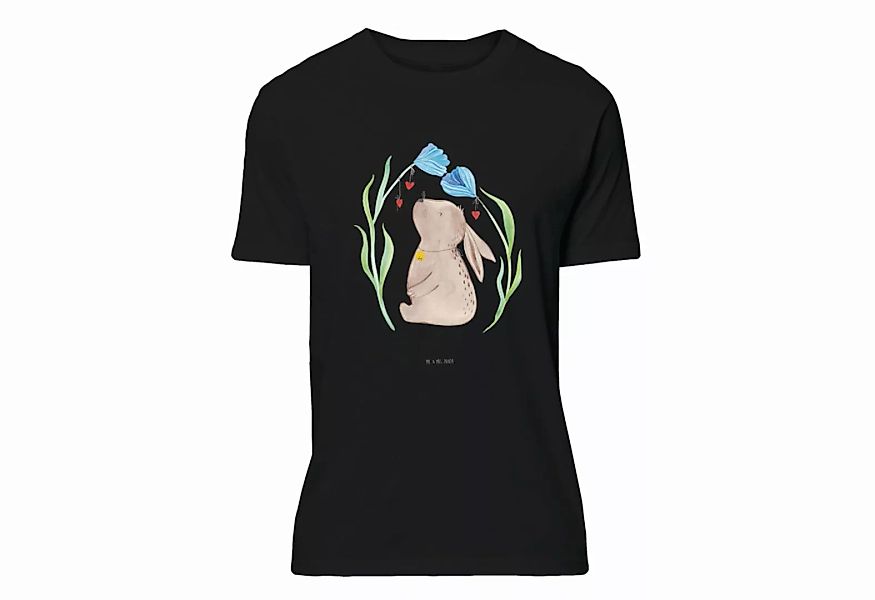 Mr. & Mrs. Panda T-Shirt Hase Blume - Schwarz - Geschenk, Hoffnung, Sprüche günstig online kaufen