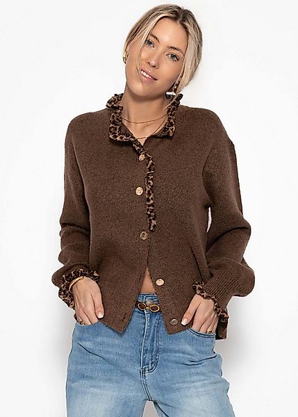 SASSYCLASSY Cardigan Cardigan mit Rüschen für Damen Feminine Strickjacke mi günstig online kaufen