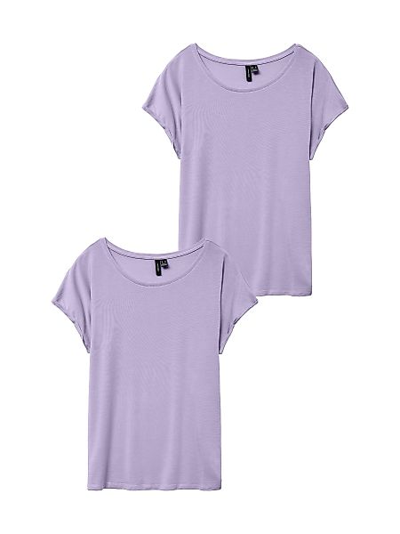 Vero Moda T-Shirt 2er-Pack Einfarbiges Stretch günstig online kaufen