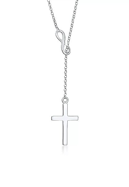 Elli Collierkettchen "Y-Kette mit Kreuz und Infinity Symbol 925 Silber" günstig online kaufen