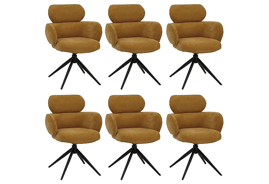 MCW Esszimmerstuhl MCW-O77-6 (Set, 6 St), Um 360° drehbar, Moderner Chenill günstig online kaufen